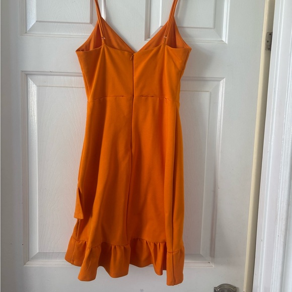 Lulus Orange Ruffle Mini Dress - Picture 3 of 3